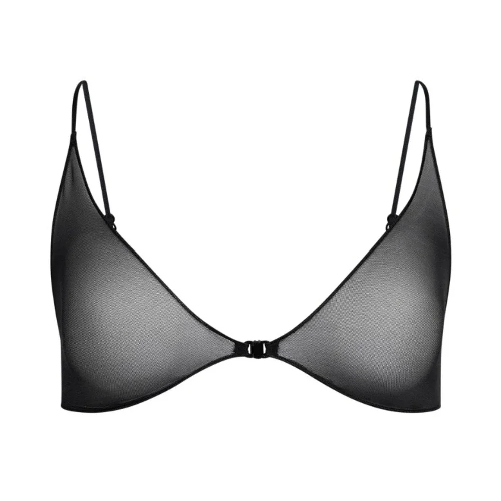 Skims Ultra Fine Mesh Skimpy Scoop Bralette Obsidian Black SP-SCP-8227W 3X